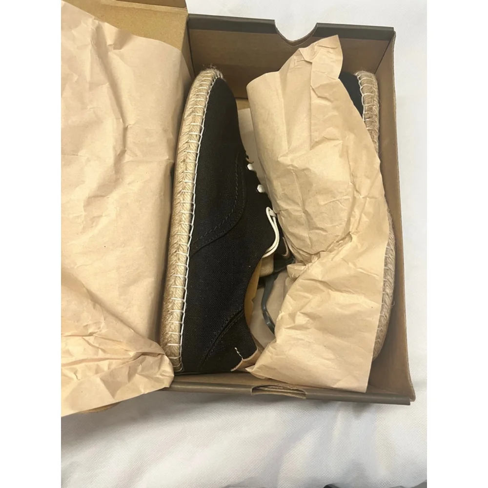NIB $170 Olukai Kaula Pa’a Li Woman’s Espadrille Shoes in black color Size 39/9